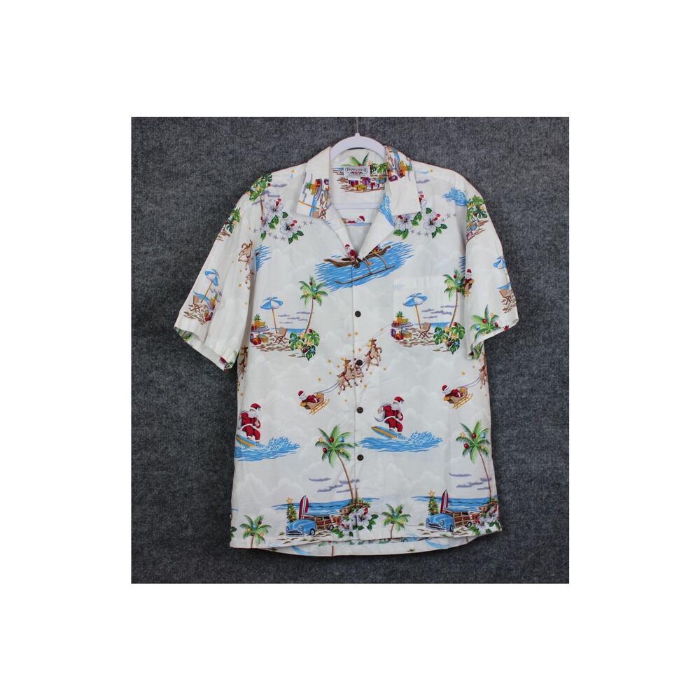 Pacific Legend Apparel Shirt Men's Large Hawaii Christmas Themed Button-Down